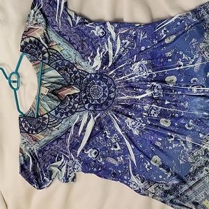 Blue Multicolor Top